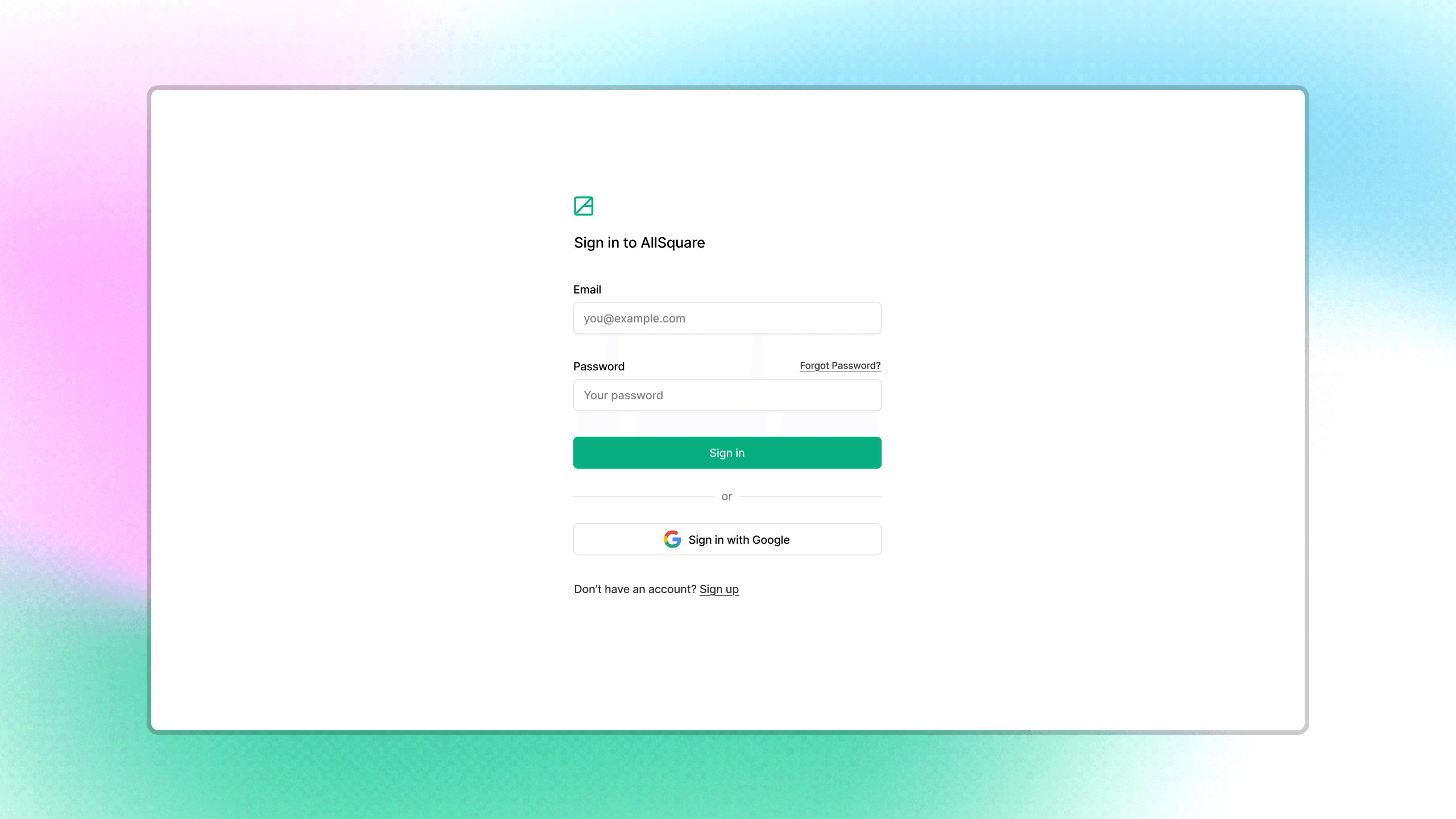 AllSquare auth