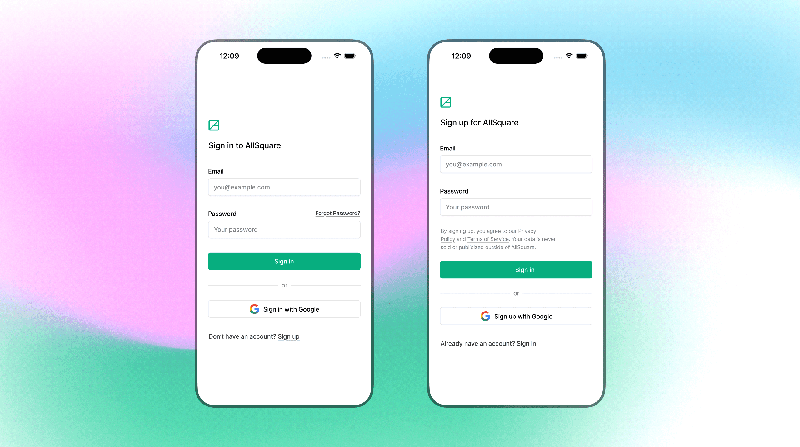 AllSquare auth